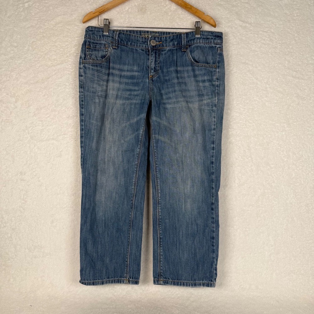 New York & Company Jeans Women 10 Blue Boyfriend Low Rise cropped length Denim